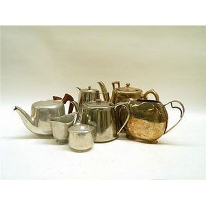 Australian silver plate NSWP tea pot, together with Qantas tea…