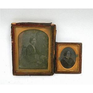 Two late 19th century Daguerreotypes 10 cm and 6 cm high