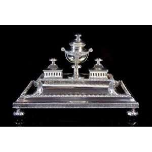 Victorian sterling silver ink stand, by James Dixon & Sons…