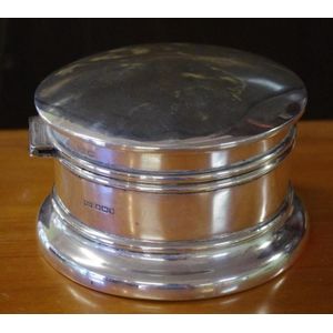 A good sterling silver dressing table box with mirror on…
