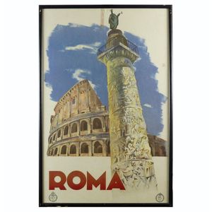 A large vintage travel poster for Rome / Roma issued by ENIT…