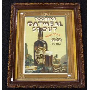 Framed vintage Toohey's Oatmeal Stout poster height 62.5 x…