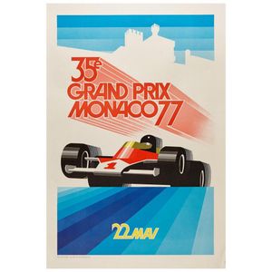Roland Hugon - Monaco grand Prix poster 1977, lithograph…