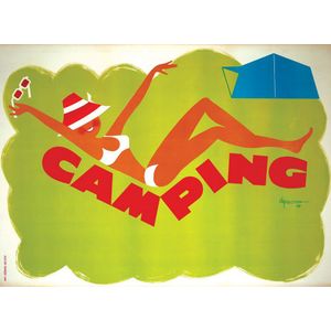 G. Nicolitch - camping, vintage lithograph signed and dated…