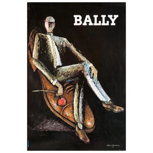 Alain Gauthier - Bally Rocks Man, vintage poster. Printed in…