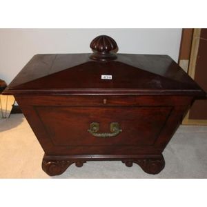 19th century Sarcophagus form Cellarette with brass carry&hellip;