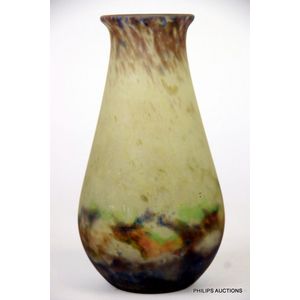 A French glass vase by Muller Freres, early 20th century, a&hellip;