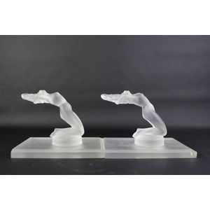 Lalique pair of 'Chrysis' bookends unique and impressive pair…