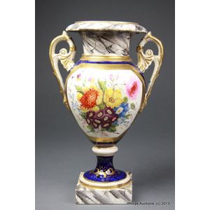 A floral Staffordshire urn, circa 1815-20, of typical urn form ...