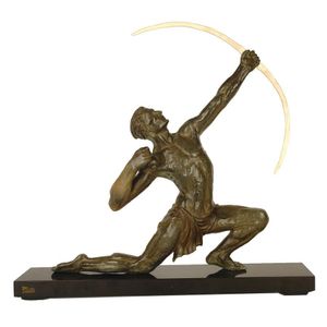 Art Deco Archer Statuette on Marble Base - Figures/Groups - Sculpture ...