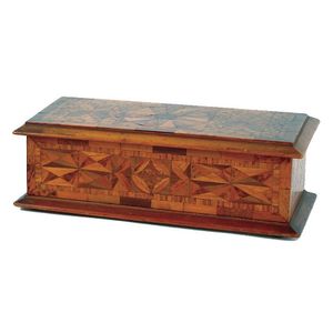 A good New Zealand woods colonial inlaid trinket box,…
