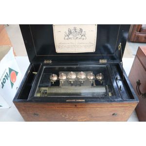 Victorian Swiss 11 inch music box, with 6 tunes in European…