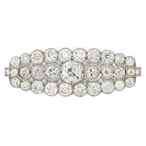 Lozenge-shaped Diamond Brooch With 43 Old Cut Diamonds - Brooches ...