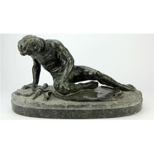 Green marble ?The Dying Gaul' figure after the antique,…