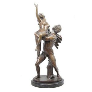 Bronze nude figure group depicting dramatic dancing mid embrace,…