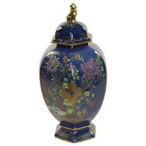 Blue Peacock and Dragon Vase - Carlton Ware - Ceramics