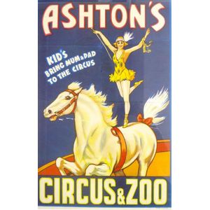 Original framed Ashton's circus lithograph poster, 93 cm x 63 cm