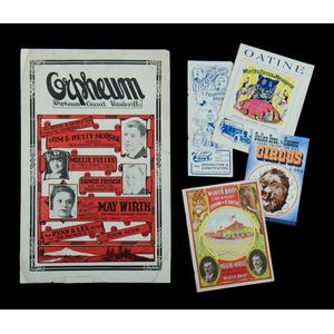 Five various circus poster & programmes. Window card (56 x 35.5…