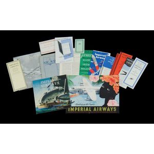 Nine Imperial Airways Timetables & booklets. Timetable to…