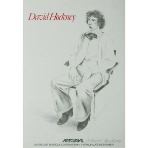 David Hockney Artcurial exhibition poster, 1976. Hand signed in…