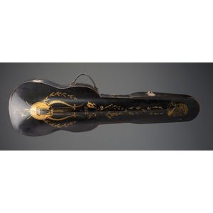 Lacquered violin case, circa 1900, the whole elegantly…