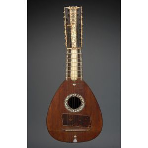 Italian bowl-back bass mandolin, circa 1800, finely decorated…