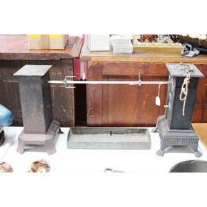 Antique French clockwork mechanical roasting spit, approx 40 cm…