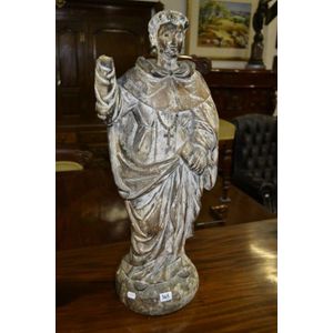 Antique carved wooden figurine Saint Vincent, Phillipines -…