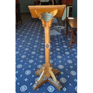 A Victorian Gothic revival pine Lectern stand, late 19th…