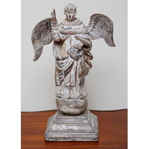 An Italian limed wood Santos Angel figure, 18th/19th century,…