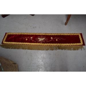 Altar pelmet circa 19th century, French red velvet, embroided…