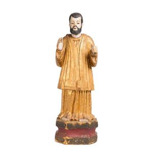 A large carved giltwood figure of Saint Paul, 16th/17th century,…