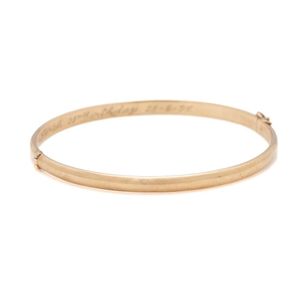 9ct Gold Hinged Bangle with Safety Clip - Bracelets/Bangles - Jewellery