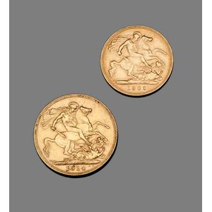 gold sovereign Perth mint c1914; plus half sovereign c1903. (2…