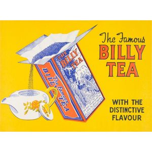 C1930s Advertisement poster 'The Famous Billy Tea'. Linen…