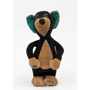 Merryweather teddy bear, fully jointed black, white bear, green…