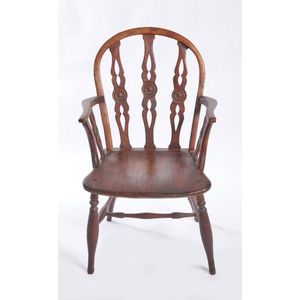 An English Provinical elm and oak Windsor chair, 19th century,&hellip;