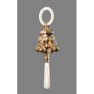 Antique 9ct Gold Baby Rattle with Shell Handle - Baby & Child Care ...