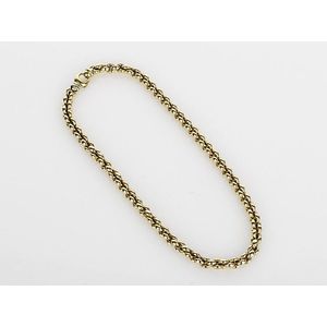 14K Gold Round Enhancer Thick Flat Oval Rolo Link Lariat Chain