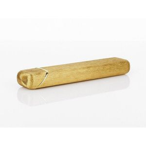 Gold cigar case yellow gold, brushed finish with polished gold…