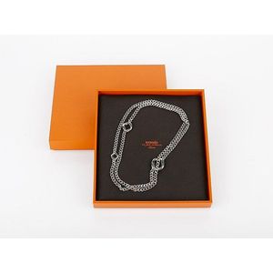 Hermes CURIOSITE Long Necklace, Silver