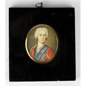 Miniature portrait of a late 18th century nobleman set in a…