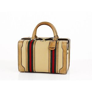 Gucci vintage travel case with stitched brown leather accents,…