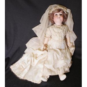 Antique Armand Marseille German bisque bride doll, Circa 1900,…