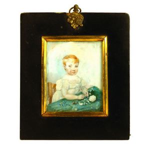 An 18th century portrait miniature on ivory, of a young boy…