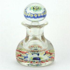 Millefiori paperweight perfume bottle dated 1850 having a flat…