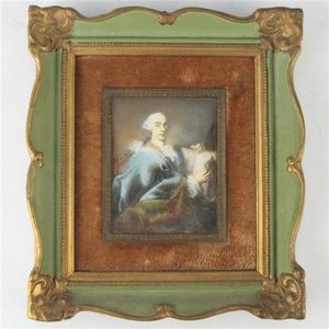 Miniature hand painted portrait of an 18th century Gent signed…