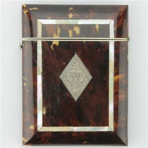 Tortoiseshell & mother of pearl calling card case having…
