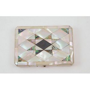 Victorian mother of pearl & Abalone calling card case oblong…
