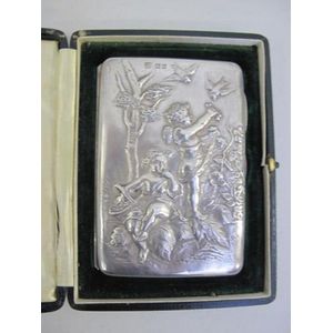 Rare Sampson Mordan sterling silver card case, with ivory aide…